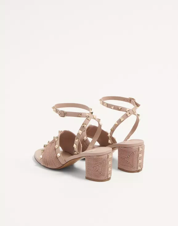Valentino Rockstud Calfskin Sandal With Cornely Embroidery 60Mm - Image 4